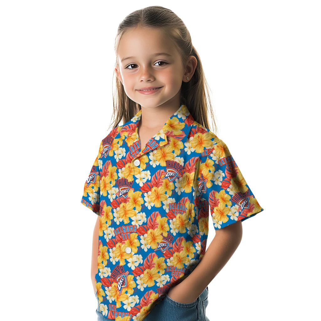 Oklahoma City Thunder Hawaiian Shirt - Hibiscus Tropics | Hula Hawaiian Shirts