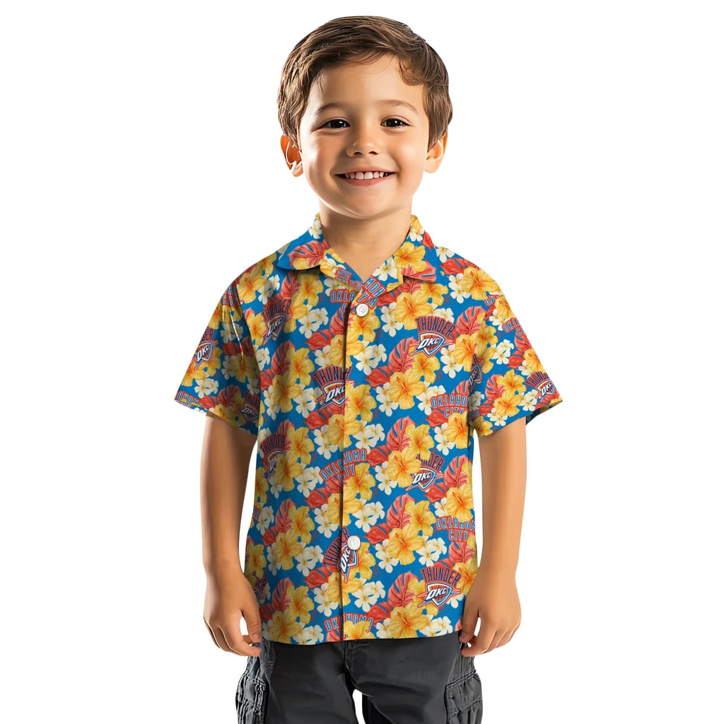 Oklahoma City Thunder Hawaiian Shirt - Hibiscus Tropics | Hula Hawaiian Shirts