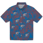Oklahoma City Thunder Hawaiian Shirt - Leaf Outline | Hula Hawaiian Shirts
