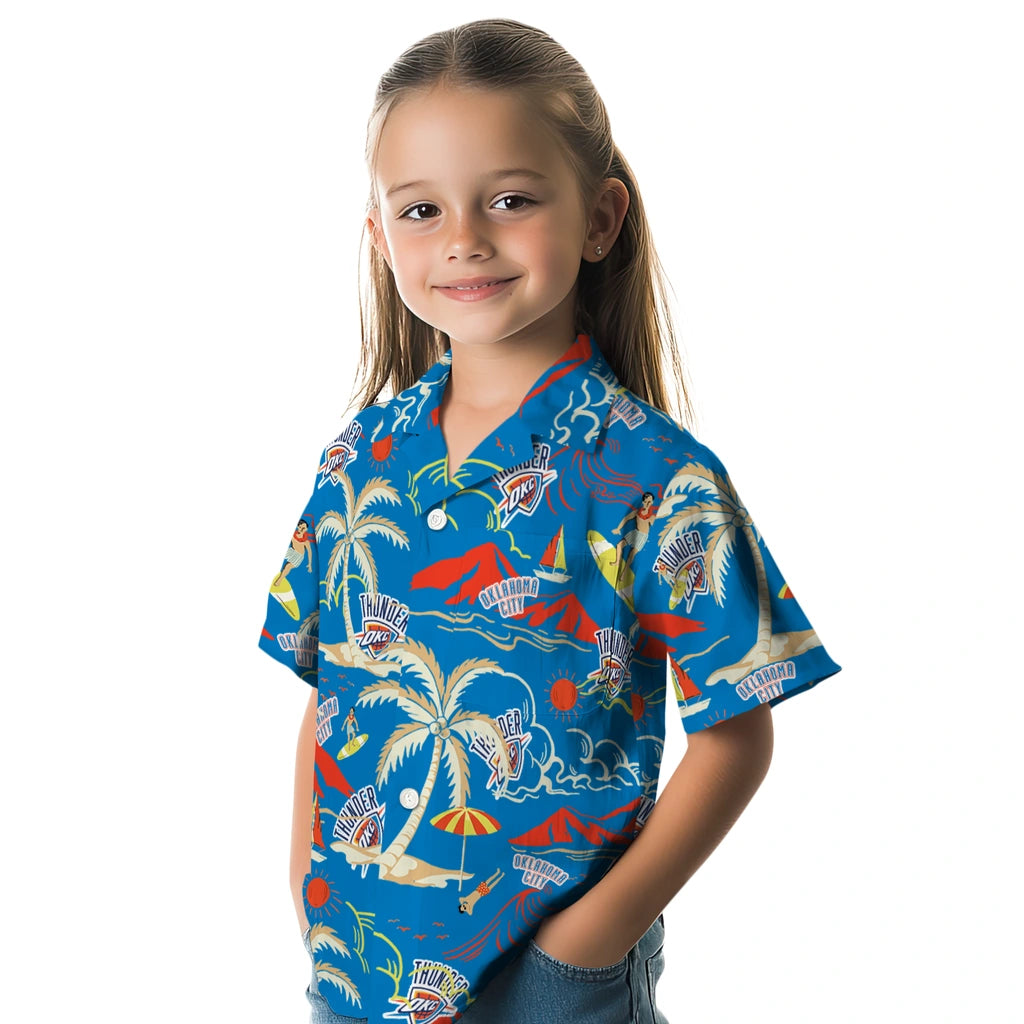 Oklahoma City Thunder Hawaiian Shirt - Palm Tree Island | Hula Hawaiian Shirts
