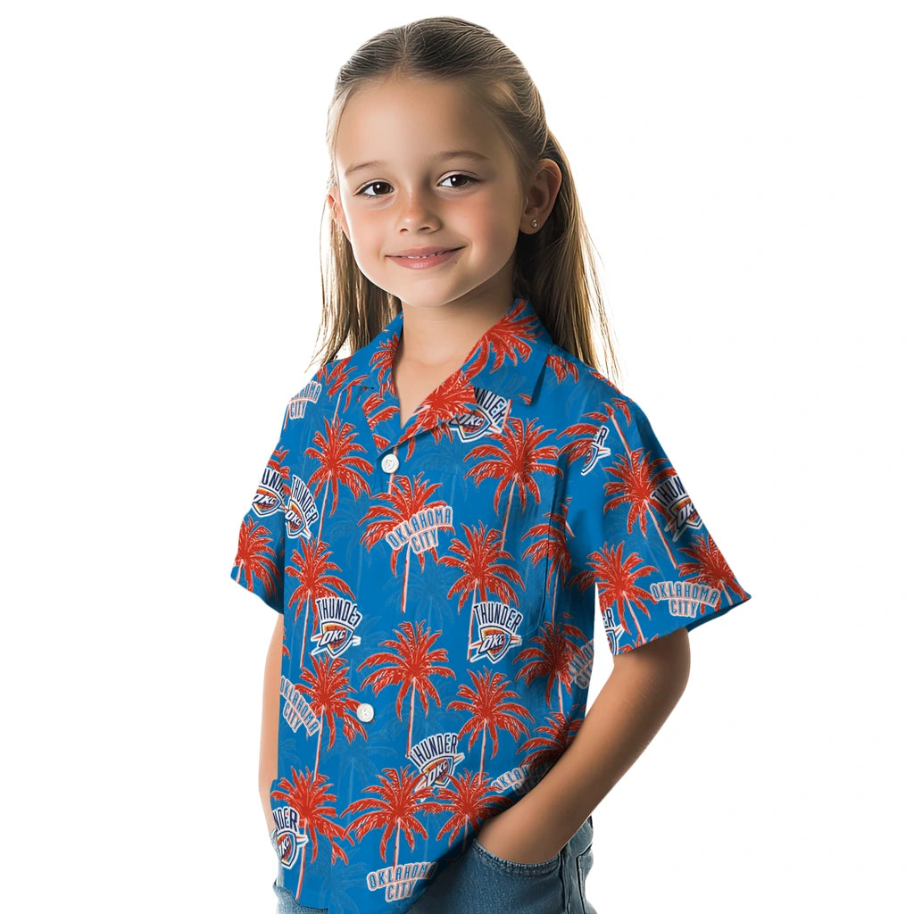 Oklahoma City Thunder Hawaiian Shirt - Palm Tree Motif | Hula Hawaiian Shirts