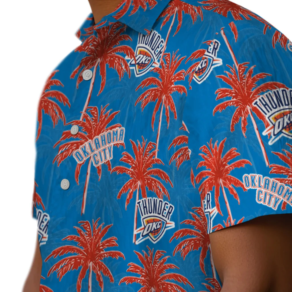 Oklahoma City Thunder Hawaiian Shirt - Palm Tree Motif | Hula Hawaiian Shirts