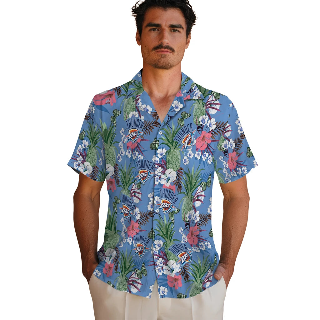Oklahoma City Thunder Hawaiian Shirt - Pineapple Bouquet | Hula Hawaiian Shirts