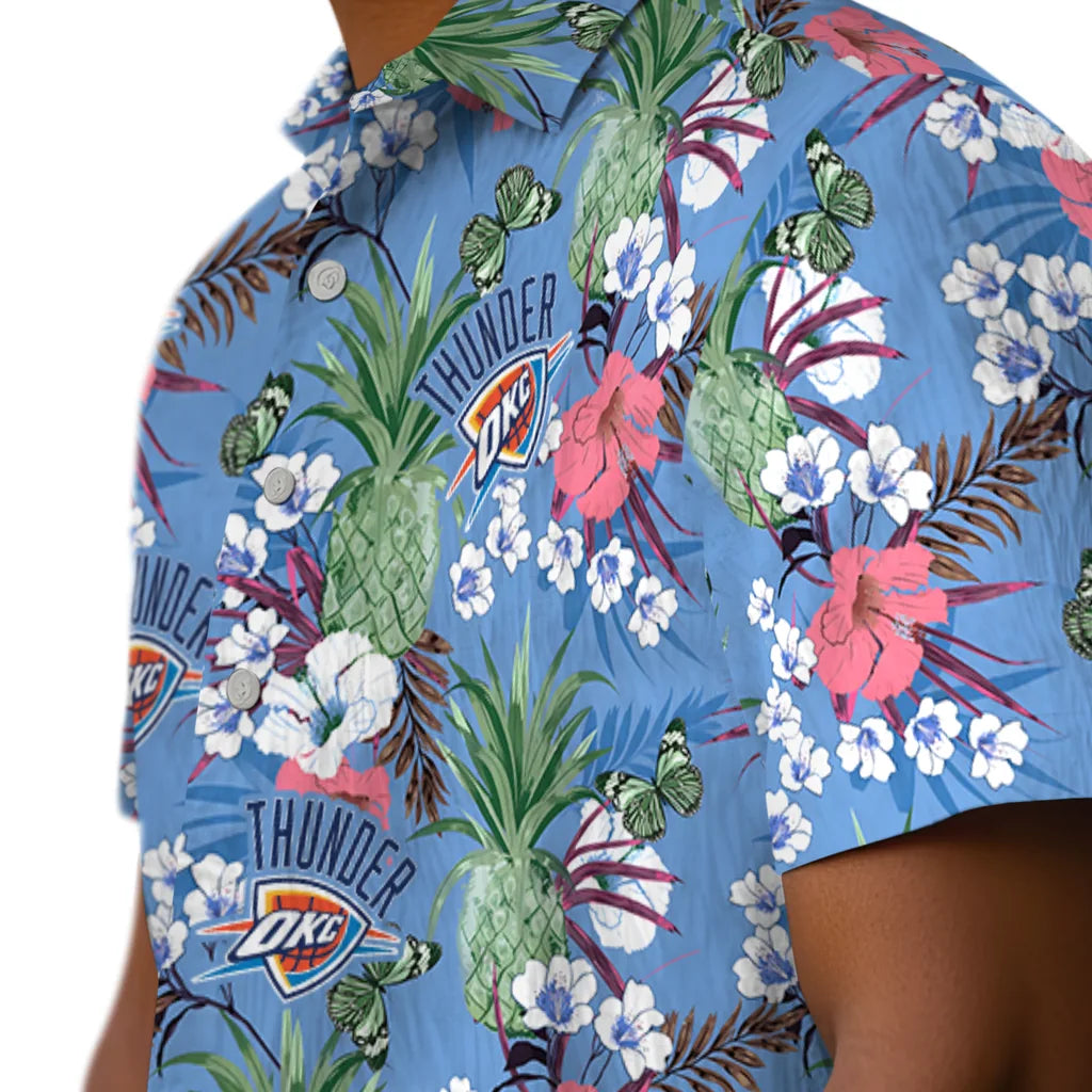 Oklahoma City Thunder Hawaiian Shirt - Pineapple Bouquet | Hula Hawaiian Shirts