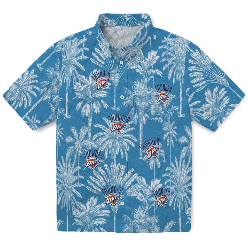 Oklahoma City Thunder Hawaiian Shirt - Vintage Palm Tree | Hula Hawaiian Shirts