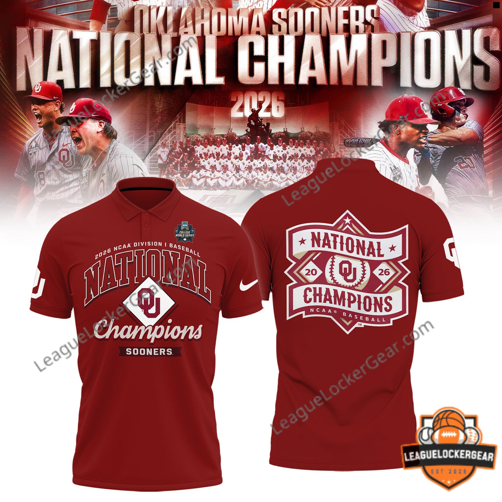 Oklahoma Sooners 2026 NCAA Division I Baseball National Champions T-Shirt - LeagueLockerGear