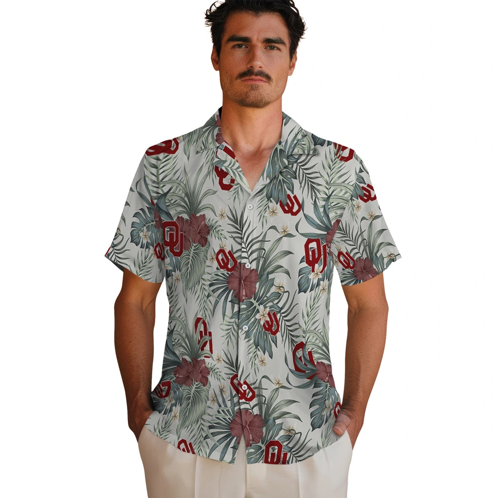 Oklahoma Sooners Hawaiian Shirt - Hibiscus Designs | Hula Hawaiian Shirts