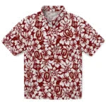 Oklahoma Sooners Hawaiian Shirt - Hibiscus Motif | Hula Hawaiian Shirts