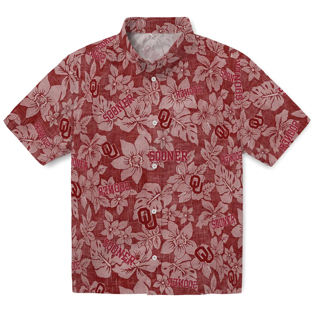 Oklahoma Sooners Hawaiian Shirt - Hibiscus Oasis | Hula Hawaiian Shirts