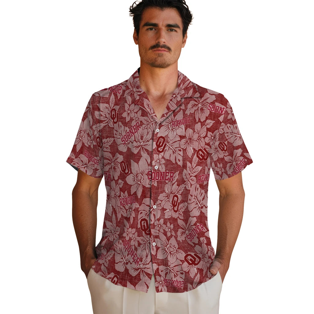 Oklahoma Sooners Hawaiian Shirt - Hibiscus Oasis | Hula Hawaiian Shirts