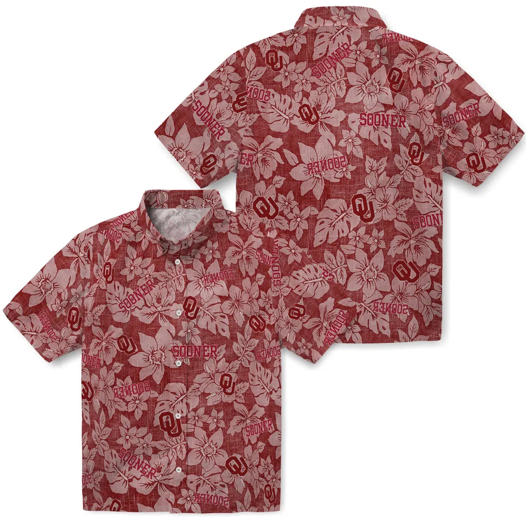 Oklahoma Sooners Hawaiian Shirt - Hibiscus Oasis | Hula Hawaiian Shirts