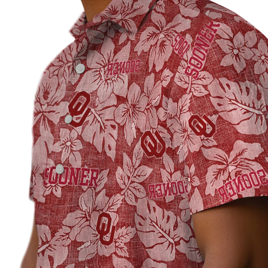 Oklahoma Sooners Hawaiian Shirt - Hibiscus Oasis | Hula Hawaiian Shirts