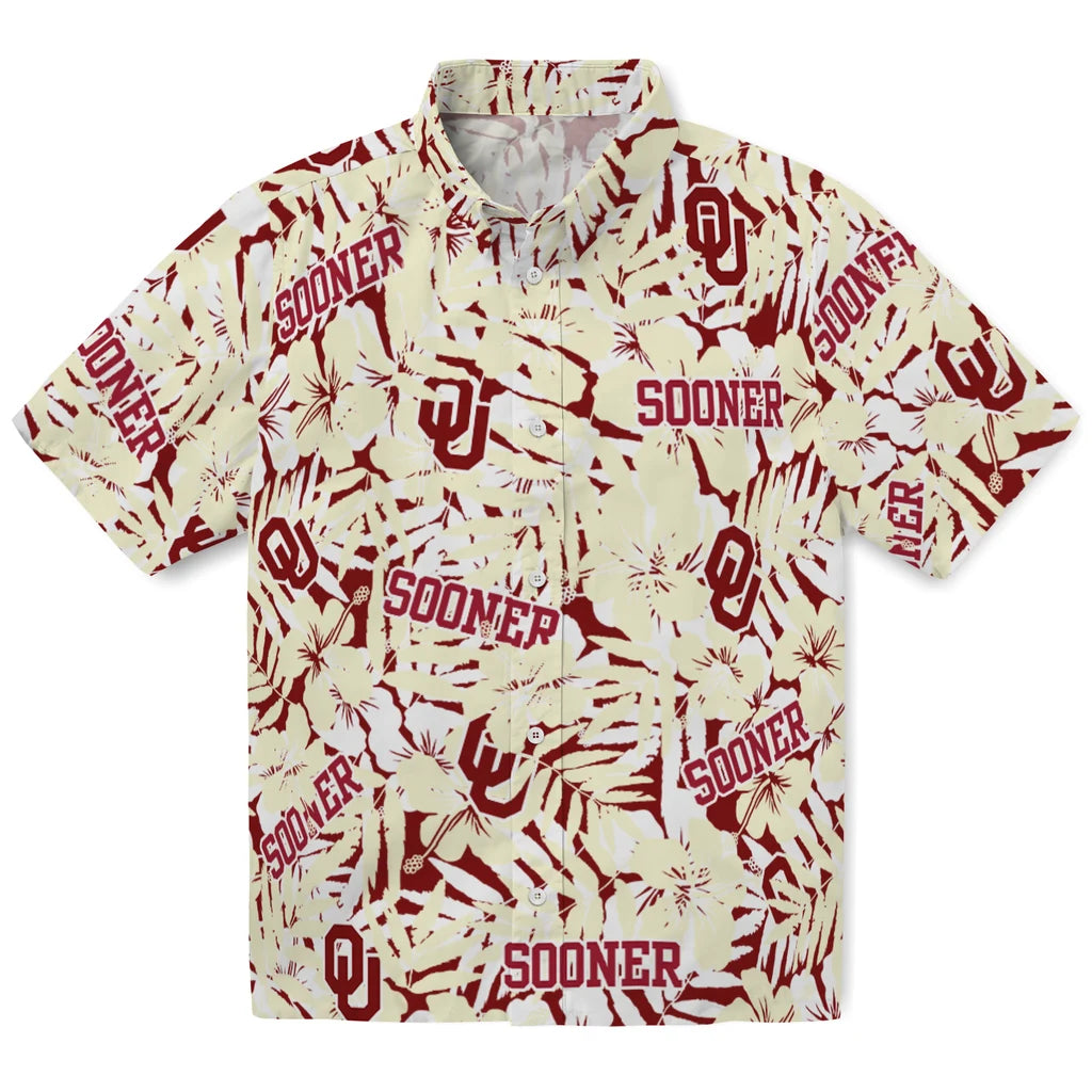 Oklahoma Sooners Hawaiian Shirt - Hibiscus Overlay | Hula Hawaiian Shirts