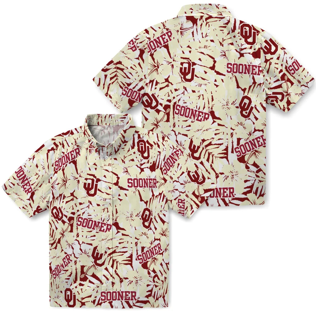 Oklahoma Sooners Hawaiian Shirt - Hibiscus Overlay | Hula Hawaiian Shirts