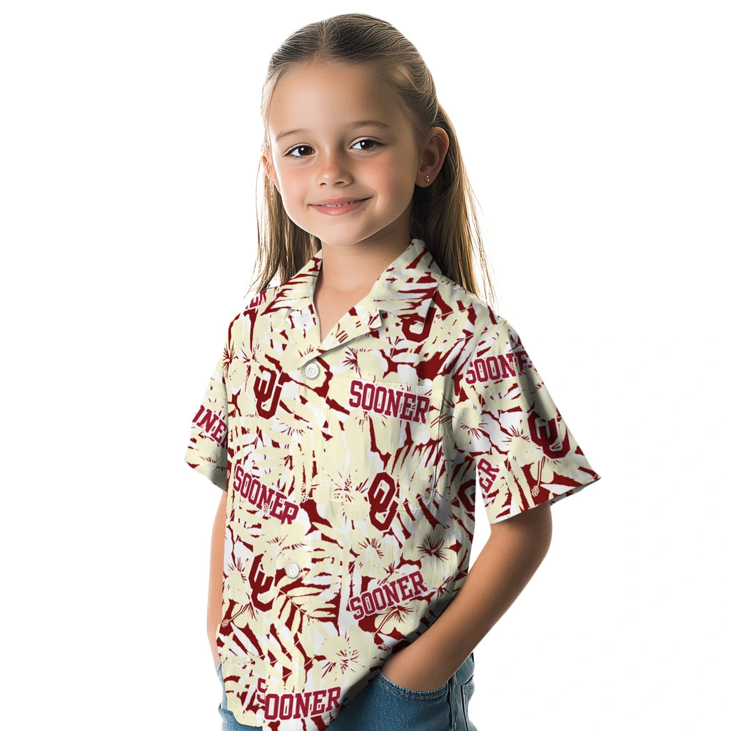 Oklahoma Sooners Hawaiian Shirt - Hibiscus Overlay | Hula Hawaiian Shirts