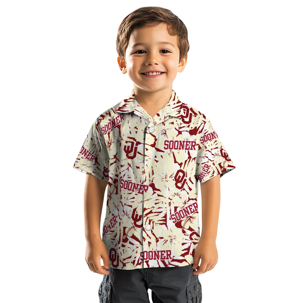 Oklahoma Sooners Hawaiian Shirt - Hibiscus Overlay | Hula Hawaiian Shirts