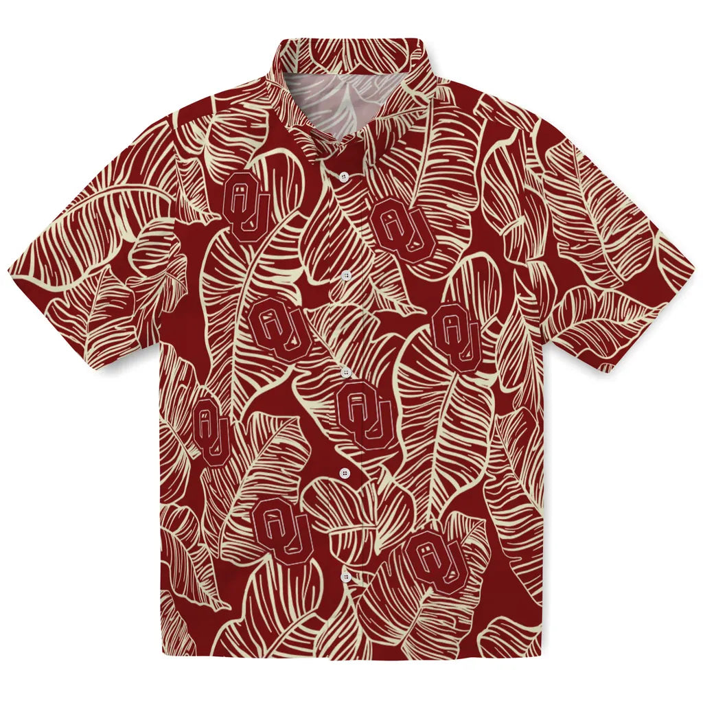 Oklahoma Sooners Hawaiian Shirt - Leaf Outline | Hula Hawaiian Shirts