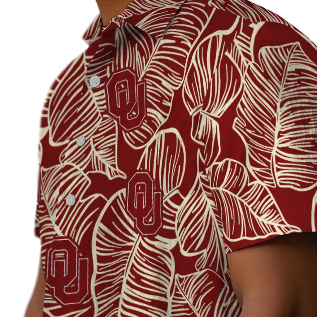 Oklahoma Sooners Hawaiian Shirt - Leaf Outline | Hula Hawaiian Shirts