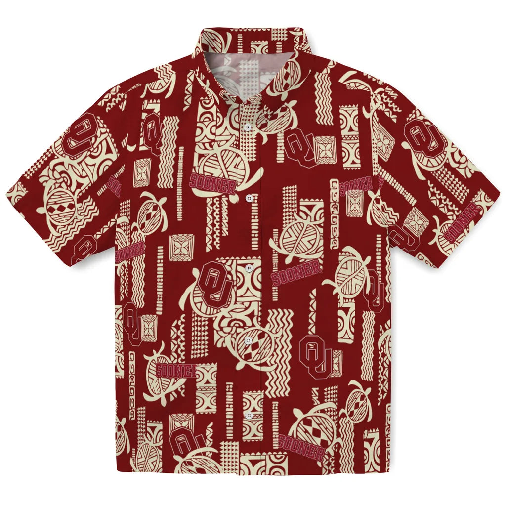 Oklahoma Sooners Hawaiian Shirt - Turtle Lines | Hula Hawaiian Shirts