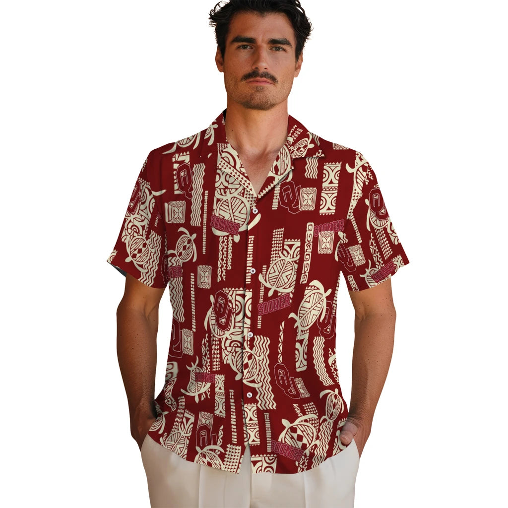 Oklahoma Sooners Hawaiian Shirt - Turtle Lines | Hula Hawaiian Shirts