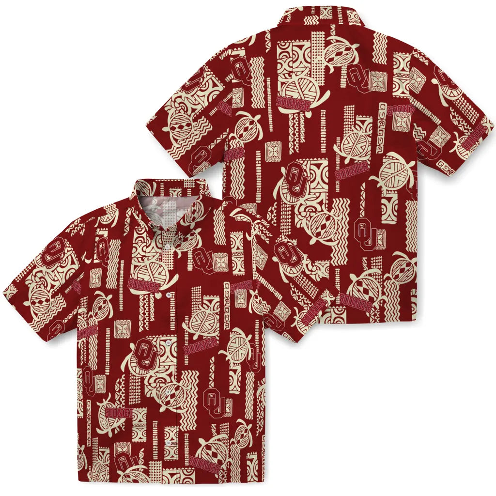Oklahoma Sooners Hawaiian Shirt - Turtle Lines | Hula Hawaiian Shirts