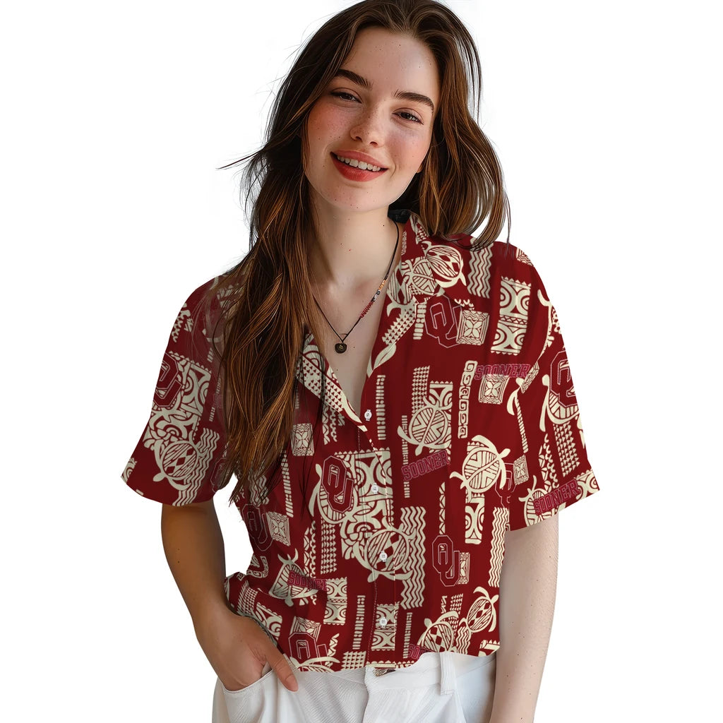Oklahoma Sooners Hawaiian Shirt - Turtle Lines | Hula Hawaiian Shirts