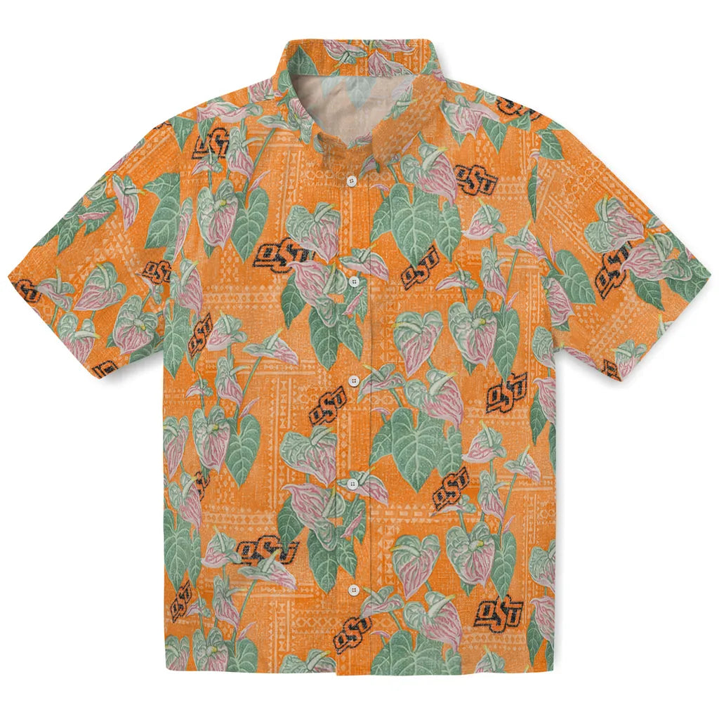 Oklahoma State Cowboys Hawaiian Shirt - Anthurium Overlay | Hula Hawaiian Shirts