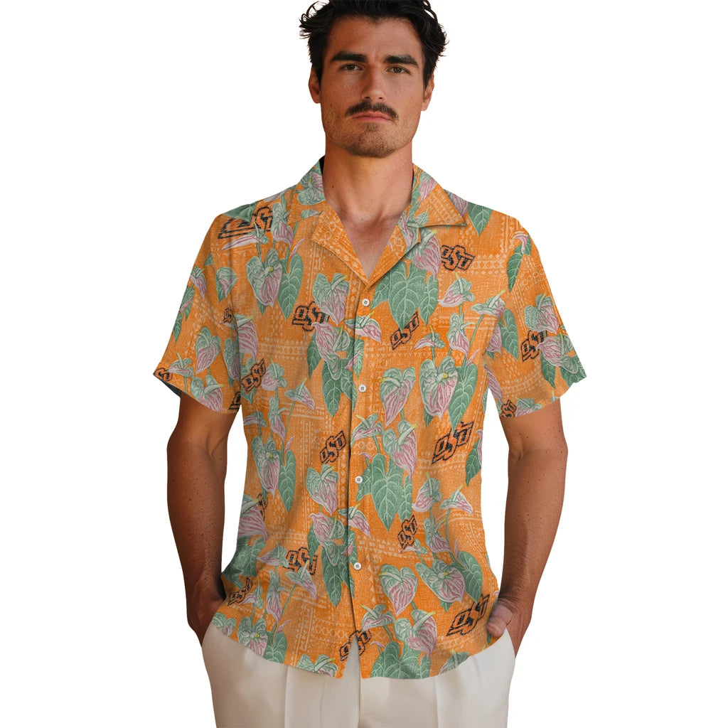 Oklahoma State Cowboys Hawaiian Shirt - Anthurium Overlay | Hula Hawaiian Shirts