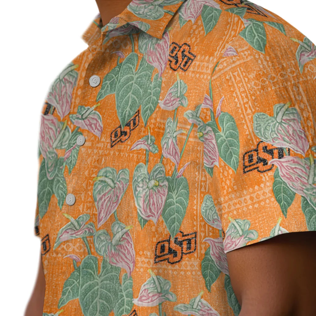 Oklahoma State Cowboys Hawaiian Shirt - Anthurium Overlay | Hula Hawaiian Shirts