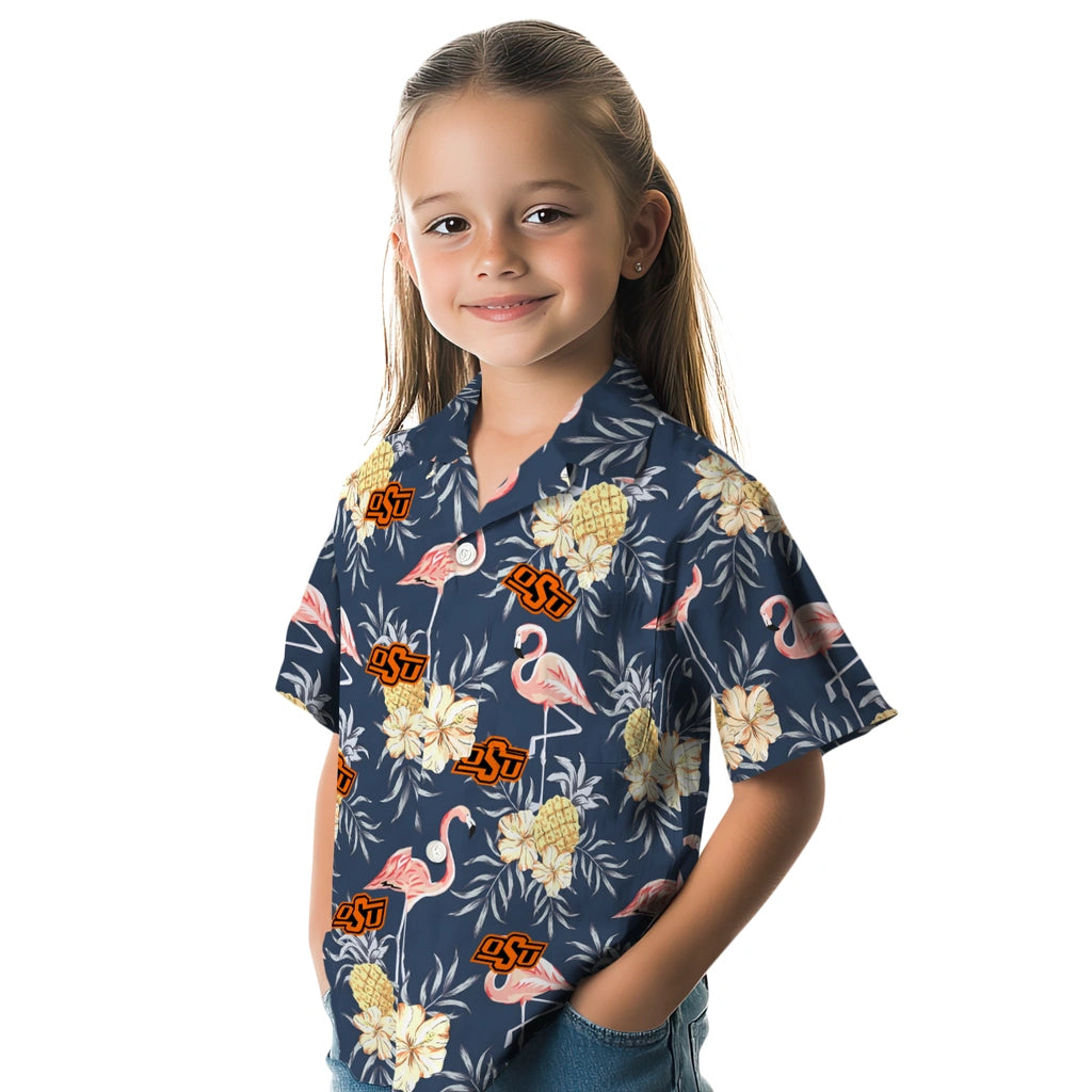 Oklahoma State Cowboys Hawaiian Shirt - Flamingo Hibiscus | Hula Hawaiian Shirts