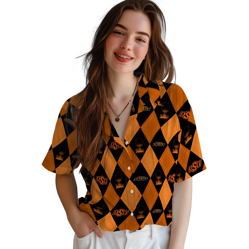 Oklahoma State Cowboys Hawaiian Shirt - Golfing Plaid | Hula Hawaiian Shirts