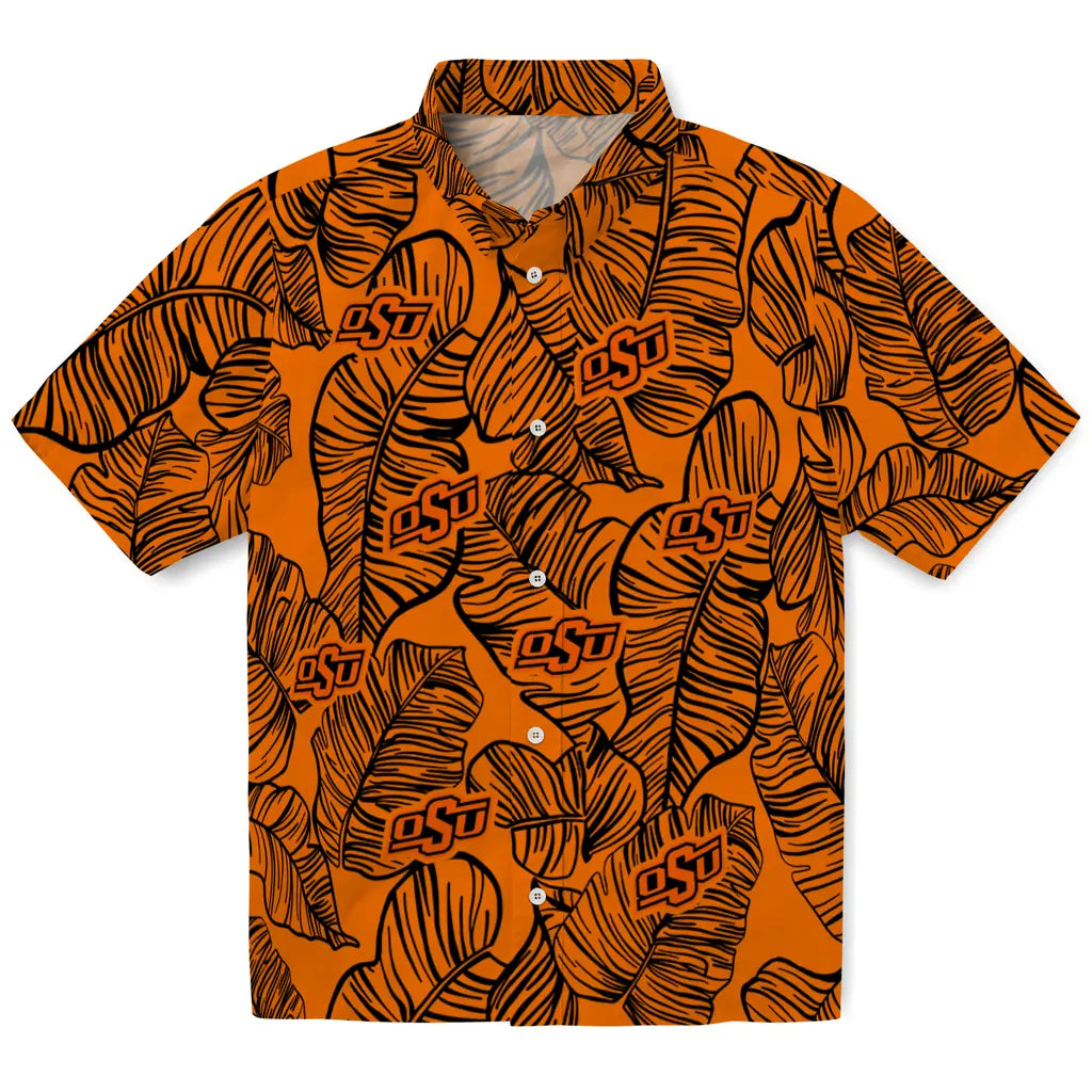 Oklahoma State Cowboys Hawaiian Shirt - Leaf Outline | Hula Hawaiian Shirts