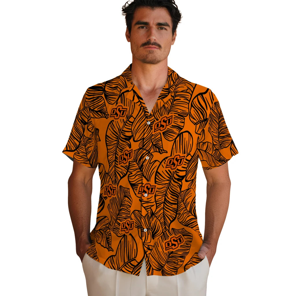 Oklahoma State Cowboys Hawaiian Shirt - Leaf Outline | Hula Hawaiian Shirts
