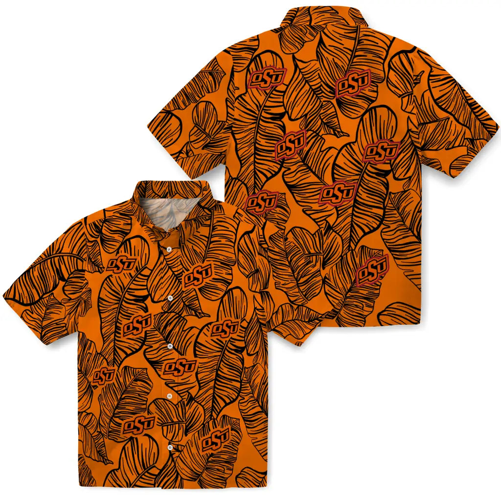 Oklahoma State Cowboys Hawaiian Shirt - Leaf Outline | Hula Hawaiian Shirts