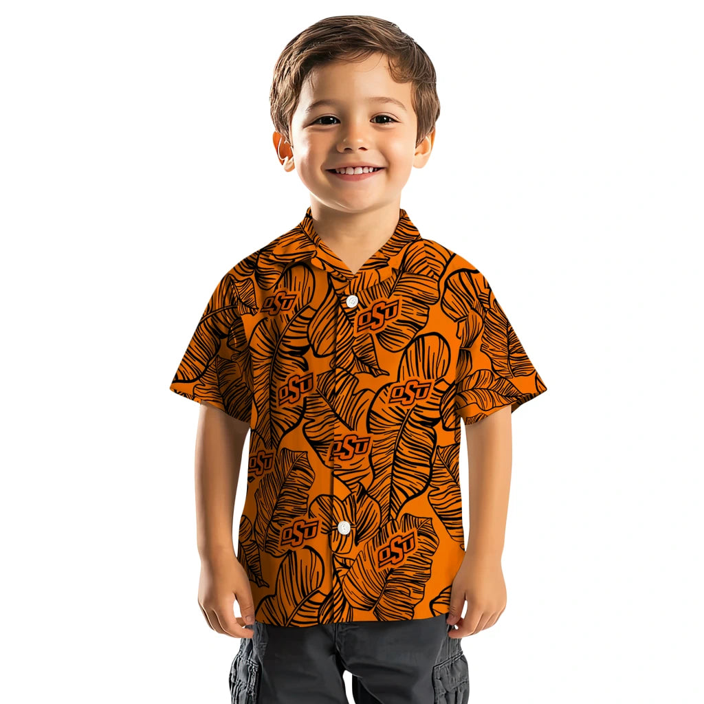 Oklahoma State Cowboys Hawaiian Shirt - Leaf Outline | Hula Hawaiian Shirts