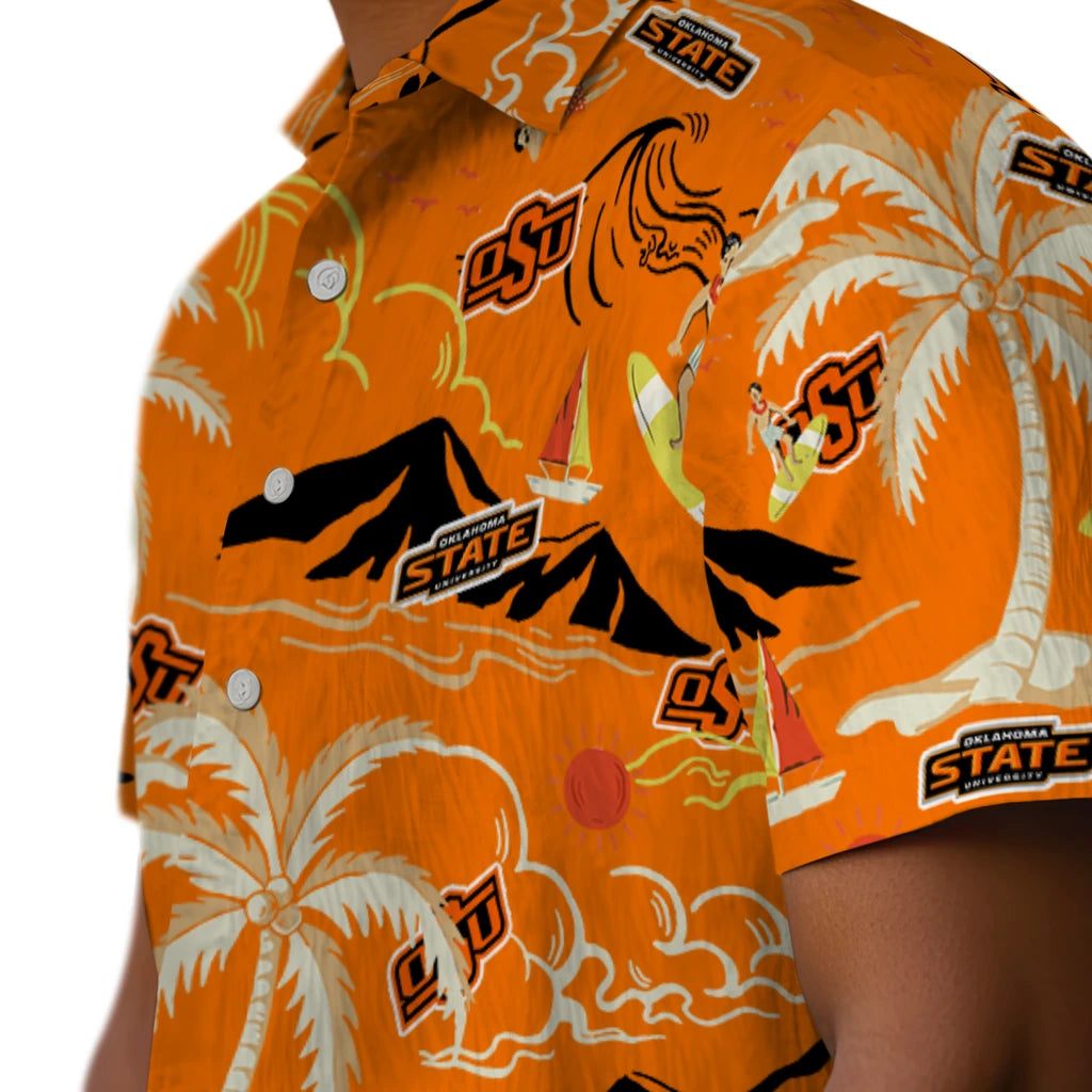 Oklahoma State Cowboys Hawaiian Shirt - Palm Tree Island | Hula Hawaiian Shirts
