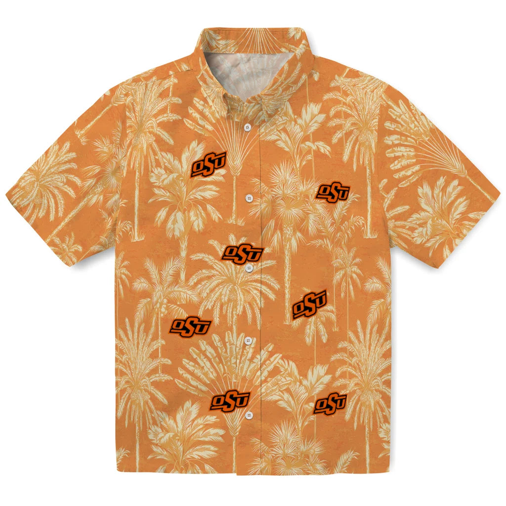 Oklahoma State Cowboys Hawaiian Shirt - Vintage Palm Tree | Hula Hawaiian Shirts