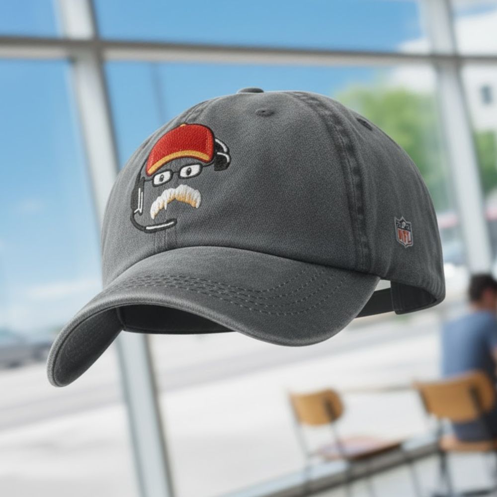 Old Chiefs Coach Embroidered Hat – 2025 Vintage Gray NFL Style Cap - LeagueLockerGear