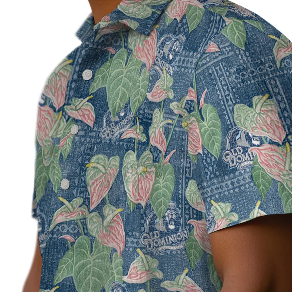 Old Dominion Monarchs Hawaiian Shirt - Anthurium Overlay | Hula Hawaiian Shirts
