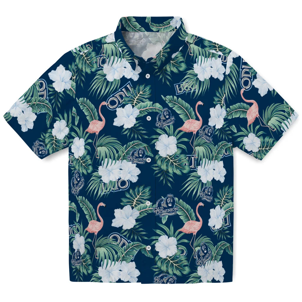Old Dominion Monarchs Hawaiian Shirt - Flamingo and Hibiscus | Hula Hawaiian Shirts
