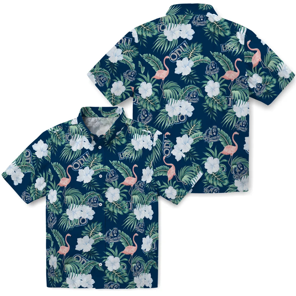 Old Dominion Monarchs Hawaiian Shirt - Flamingo and Hibiscus | Hula Hawaiian Shirts