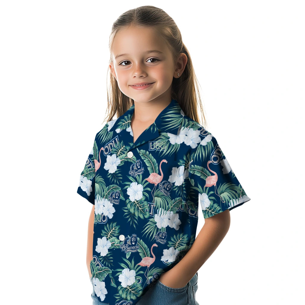 Old Dominion Monarchs Hawaiian Shirt - Flamingo and Hibiscus | Hula Hawaiian Shirts