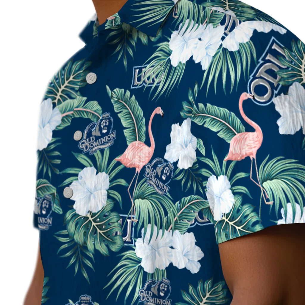Old Dominion Monarchs Hawaiian Shirt - Flamingo and Hibiscus | Hula Hawaiian Shirts