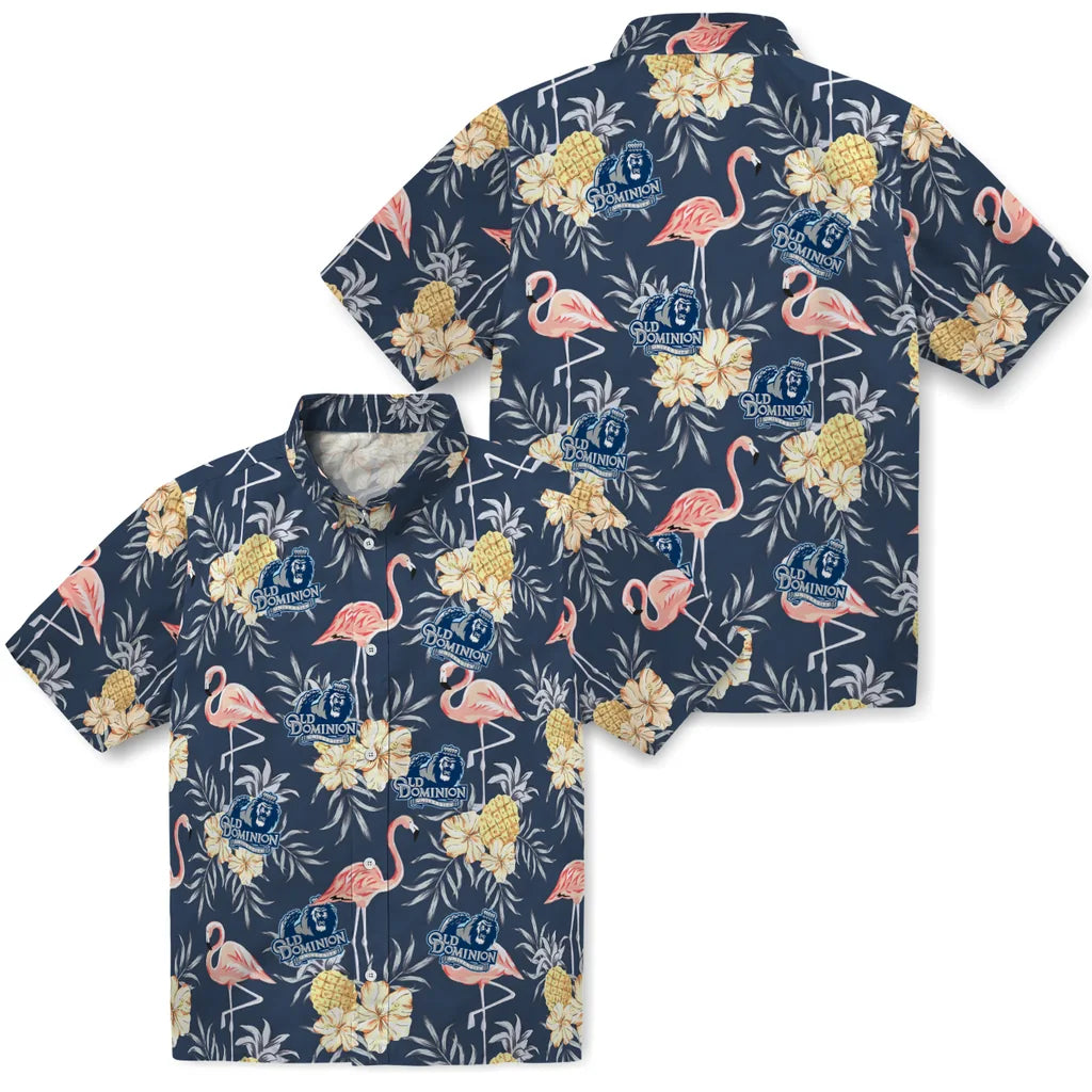 Old Dominion Monarchs Hawaiian Shirt - Flamingo Hibiscus | Hula Hawaiian Shirts