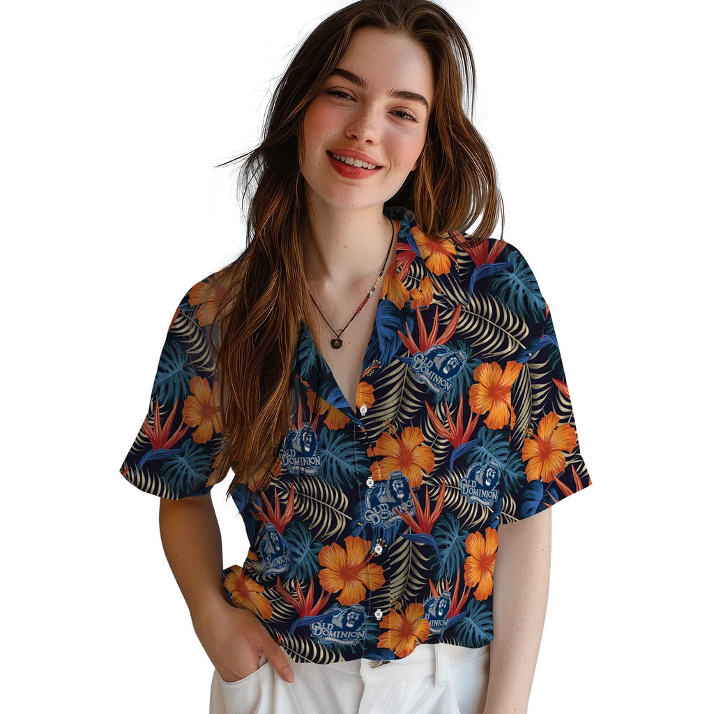 Old Dominion Monarchs Hawaiian Shirt - Hibiscus Foliage | Hula Hawaiian Shirts