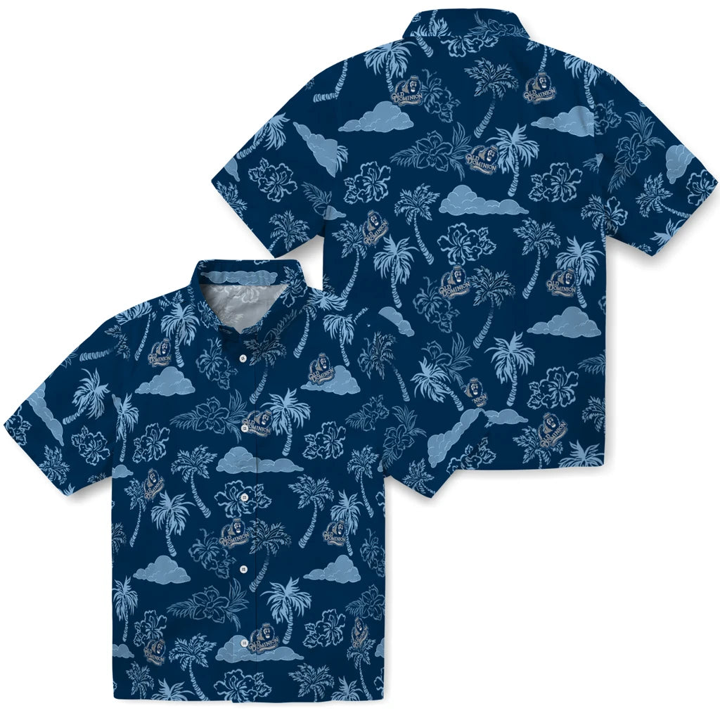 Old Dominion Monarchs Hawaiian Shirt - Palm And Clouds | Hula Hawaiian Shirts