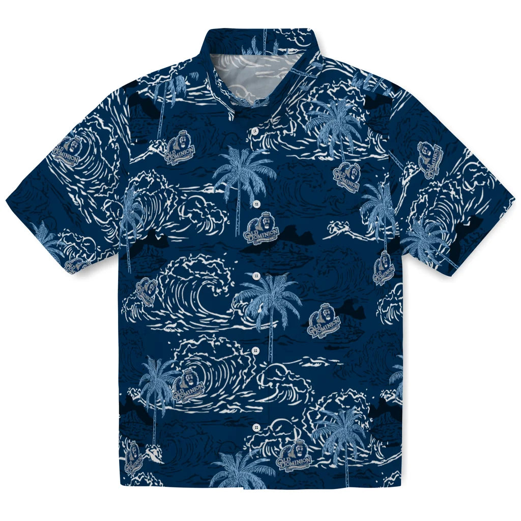 Old Dominion Monarchs Hawaiian Shirt - Wave Palm | Hula Hawaiian Shirts