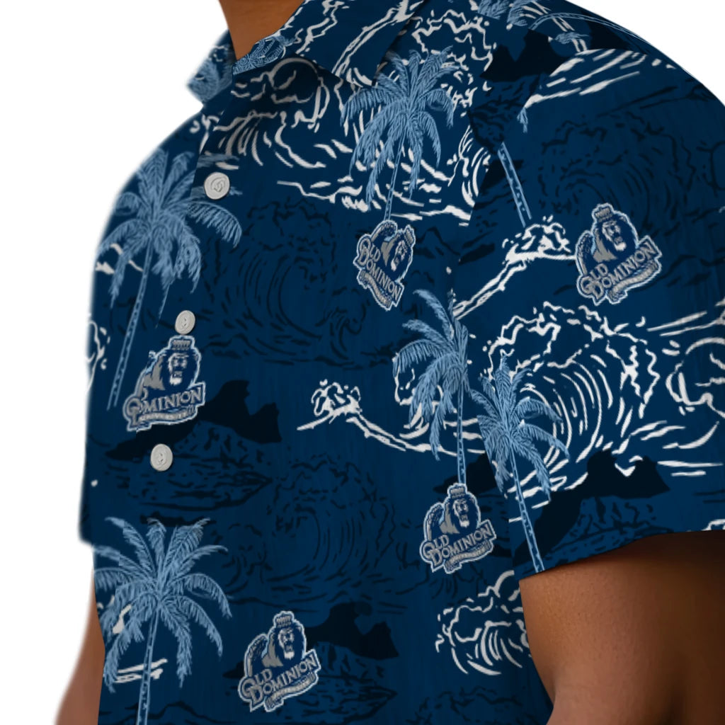 Old Dominion Monarchs Hawaiian Shirt - Wave Palm | Hula Hawaiian Shirts