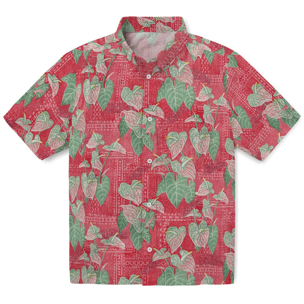 Ole Miss Rebels Hawaiian Shirt - Anthurium Overlay | Hula Hawaiian Shirts