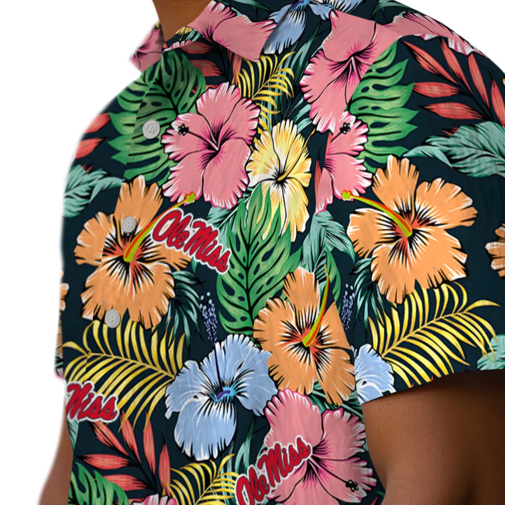 Ole Miss Rebels Hawaiian Shirt - Brilliant Hibiscus Garden | Hula Hawaiian Shirts